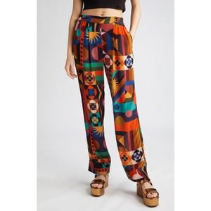 NWT Farm Rio Multicolor Tropical Shapes Pants
